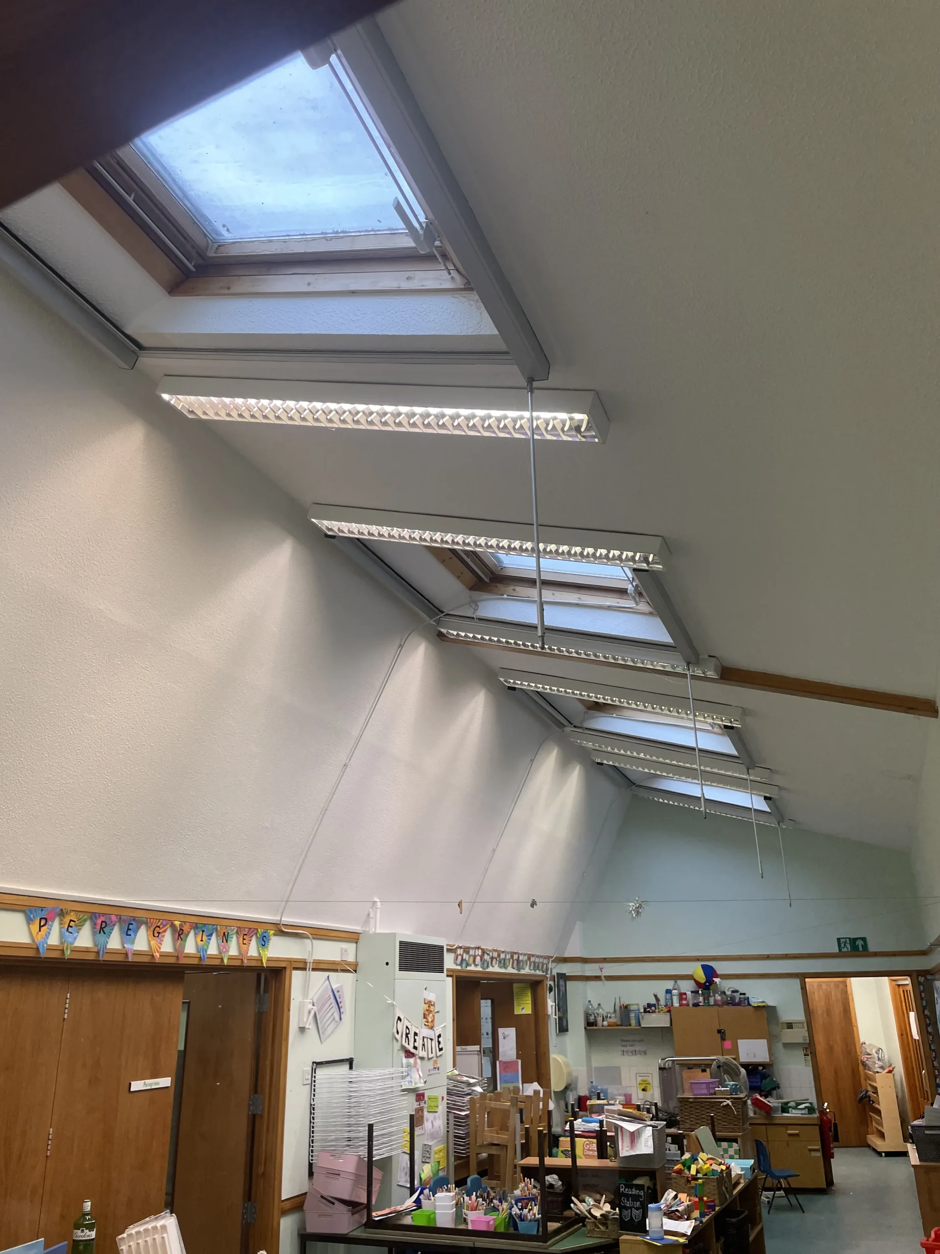 Renovated School Room with New LED Lights