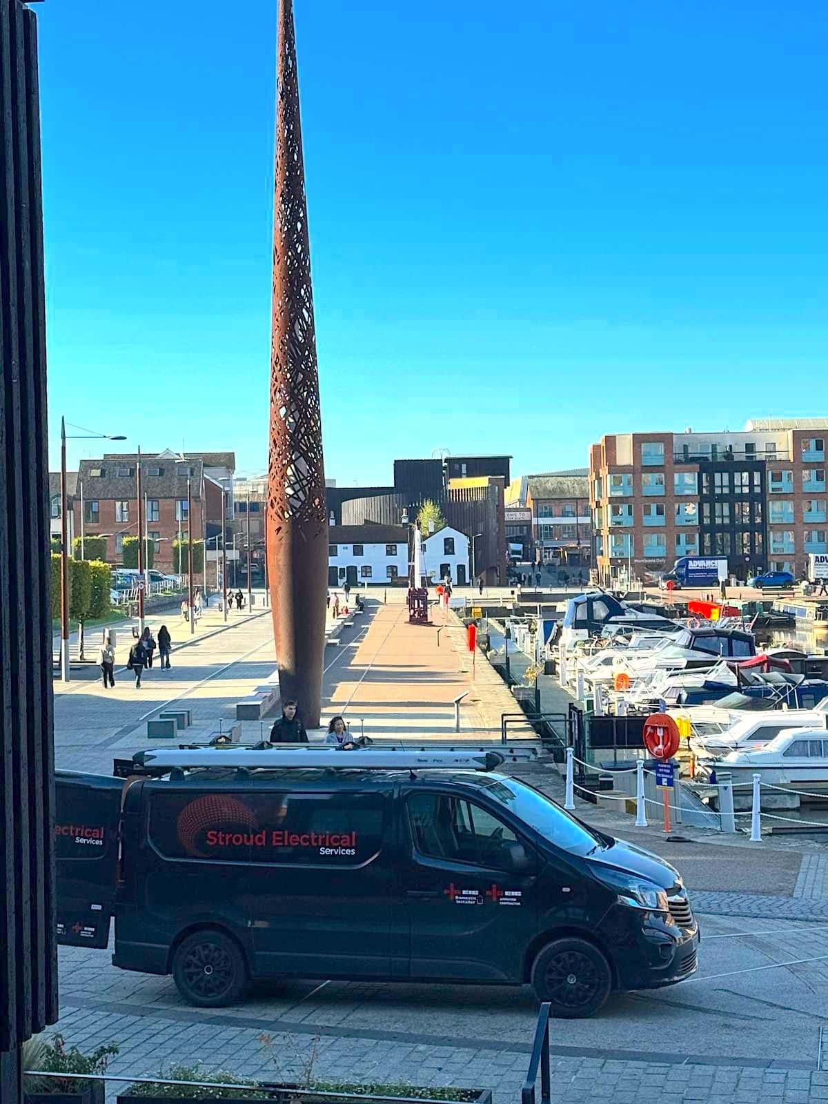 Gloucester Docks waterfront near The Food Dock and Daikoku Ramen restaurant