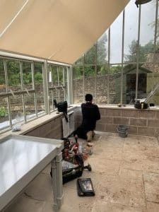 Greenhouse lighting and power running off the new circuits installed by Stroud Electrical Services