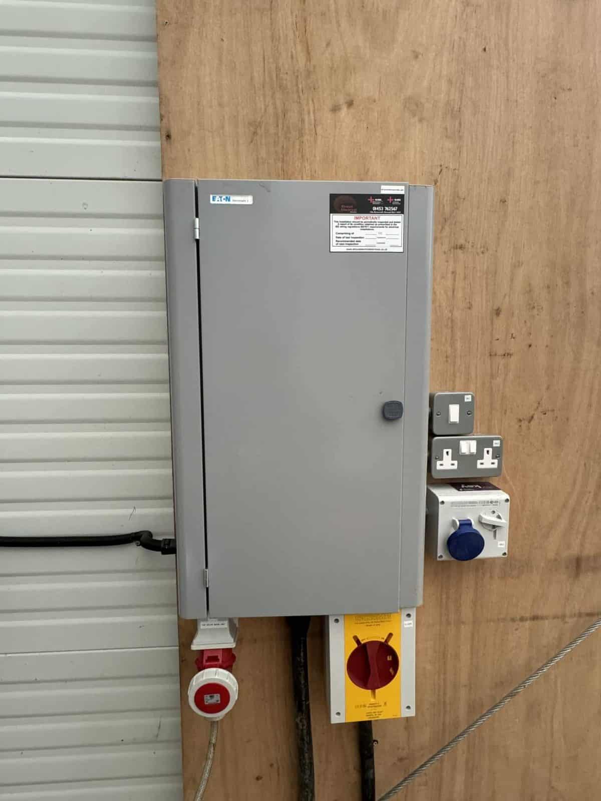 Power and lighting in the Bisley Marquees secondary building added during a later phase